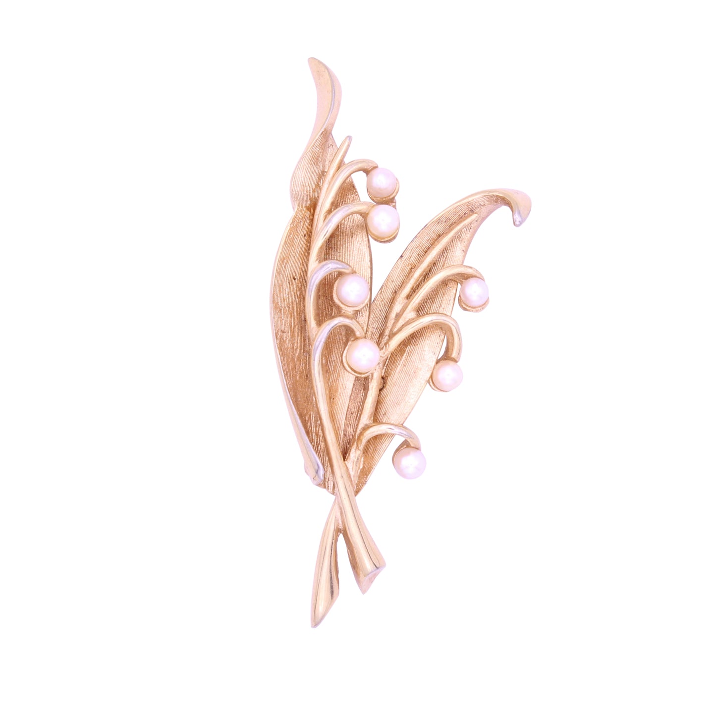 Boucher Pearl Lily of the Valley Flower Pin Brooch