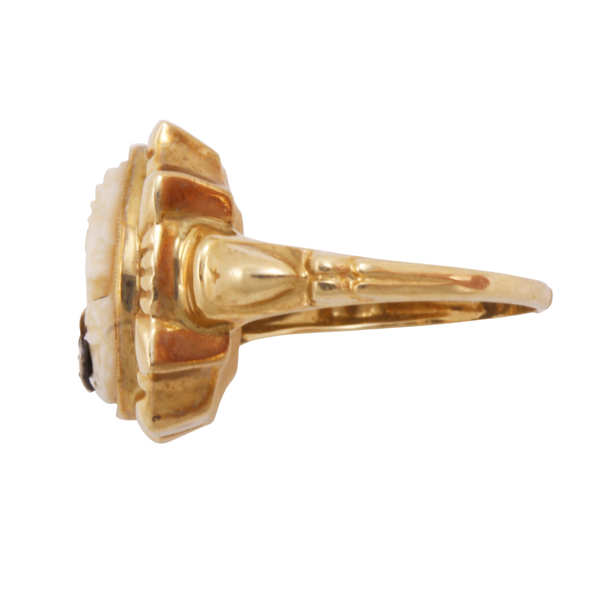 Cameo Diamond Habille 10k Gold Ring Side