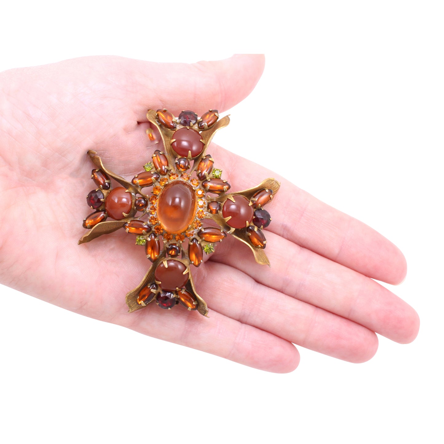Remarkable Maltese Cross Pin Brooch Held