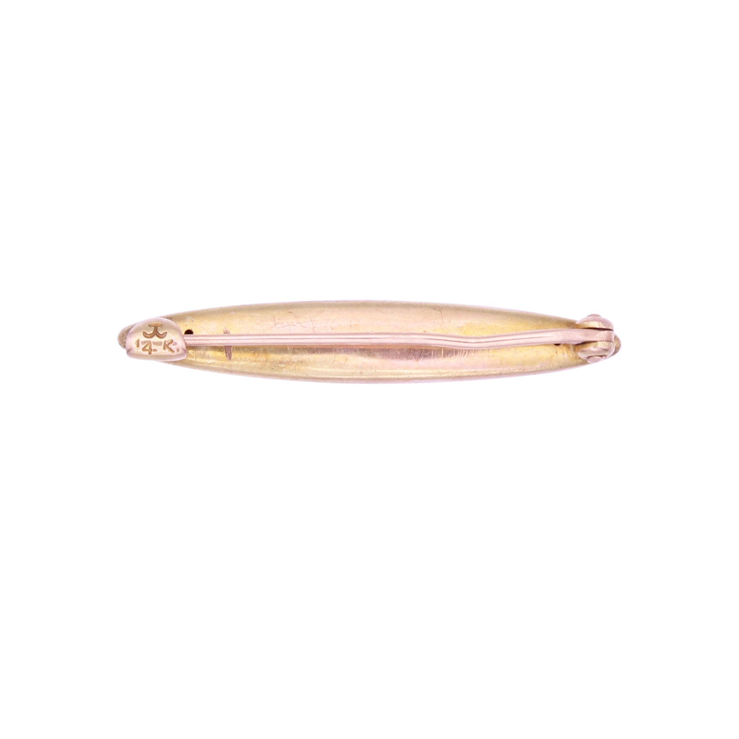 Art Nouveau Krementz Enamel Flower Bar Pin Brooch Back