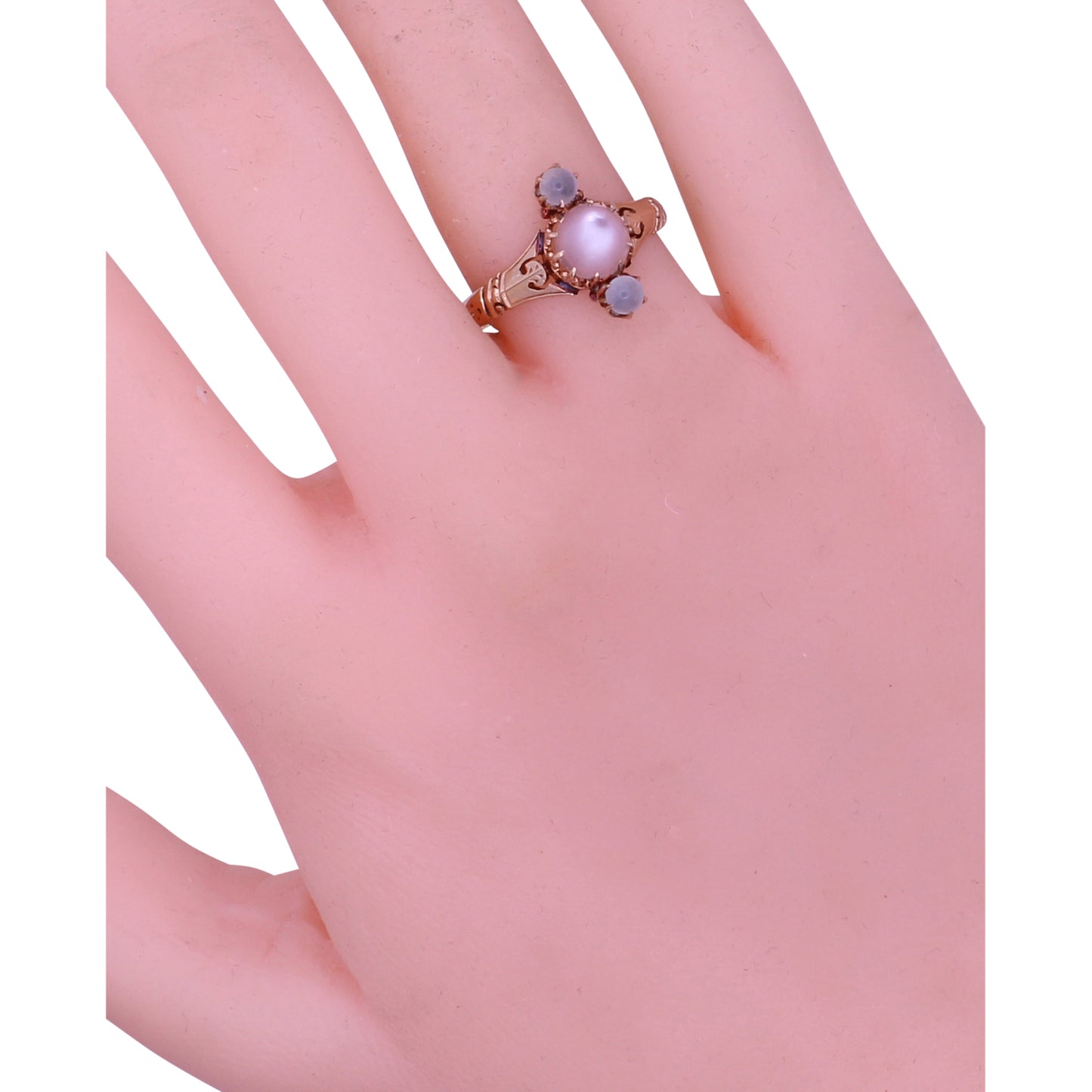 Victorian Moonstone 14k Yellow Gold Ring by M.B. Bryant & Co Worn