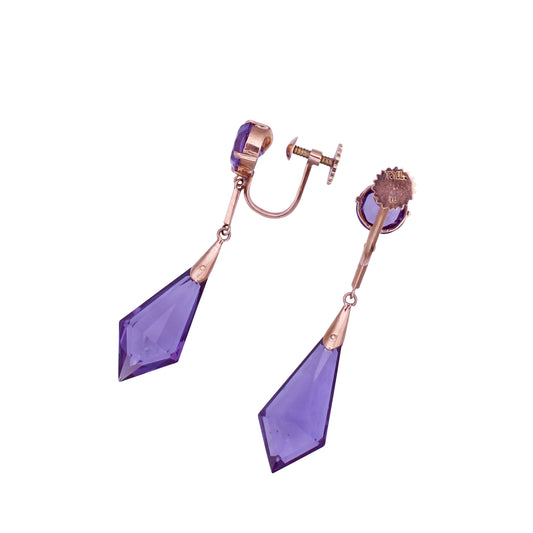 Vintage T.Y. Lee 14k Gold Sapphire Earrings Back