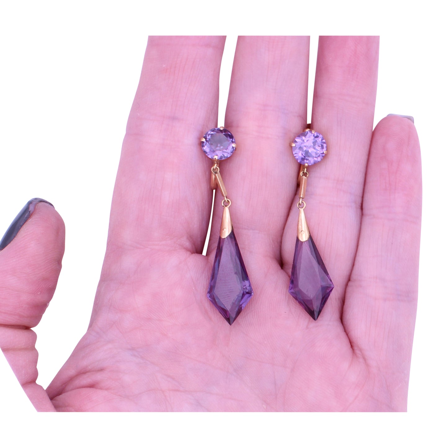 Vintage T.Y. Lee 14k Gold Sapphire Earrings Held