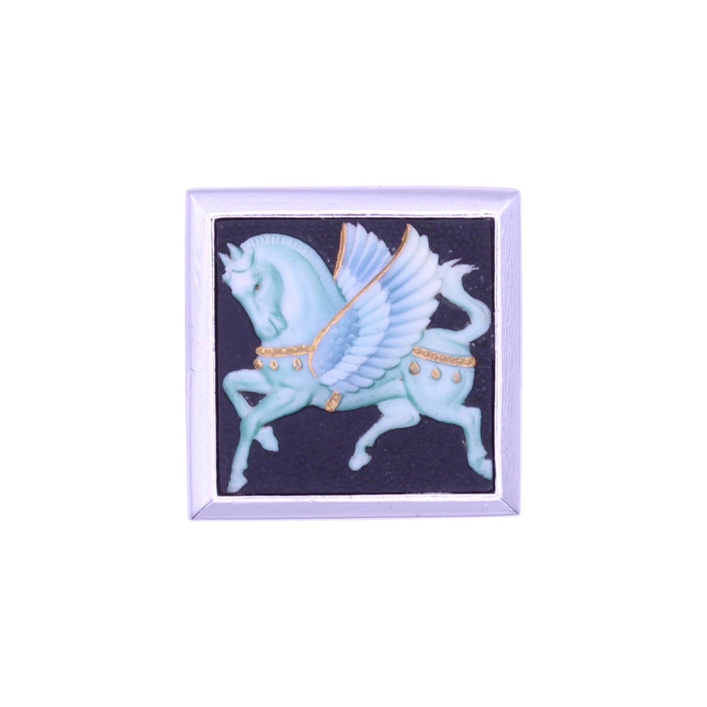 Toshikane Japan Arita Porcelain Pegasus Vintage Tie Tack Pin Close