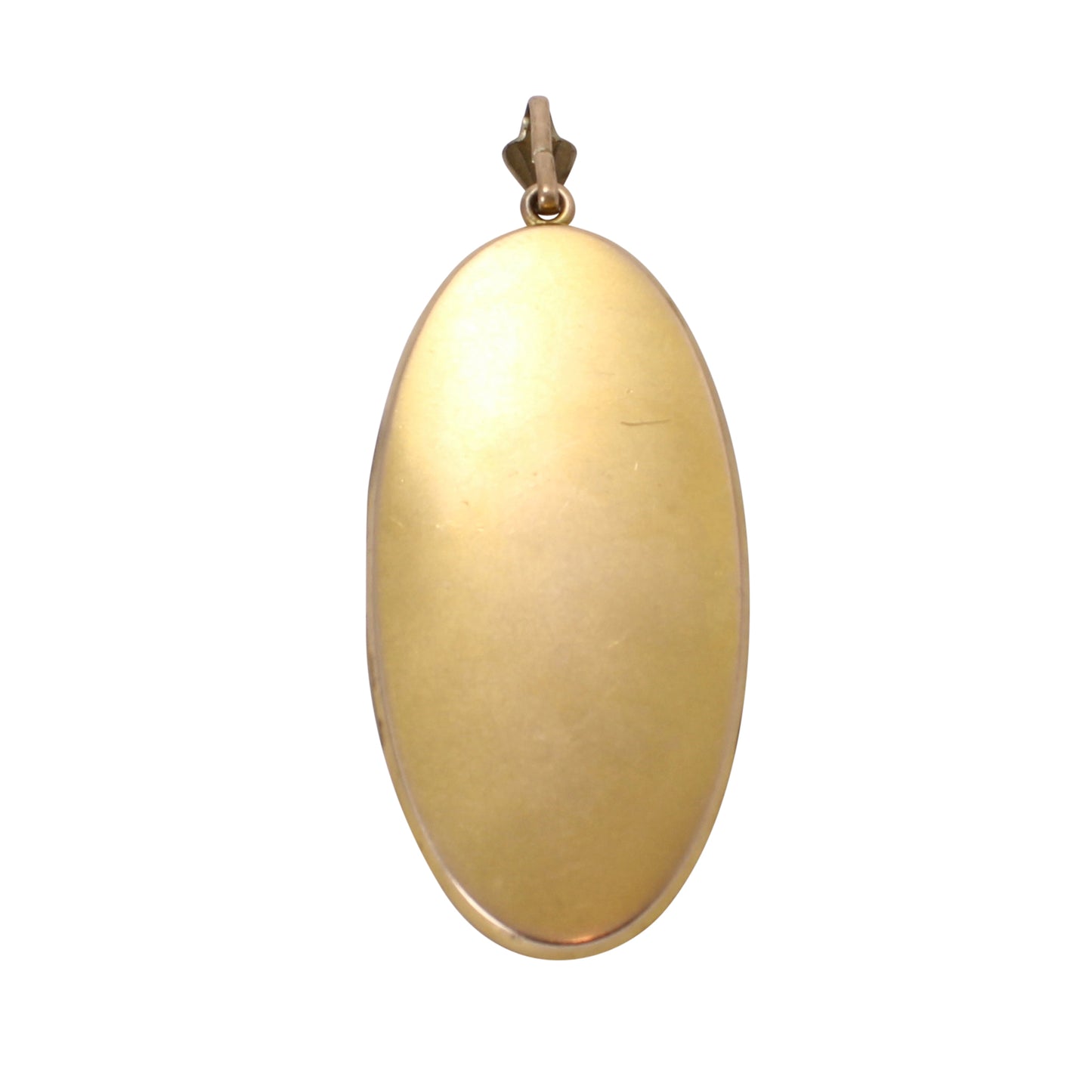Large Oval Amethyst Rhinestone Gold Filled Locket Back