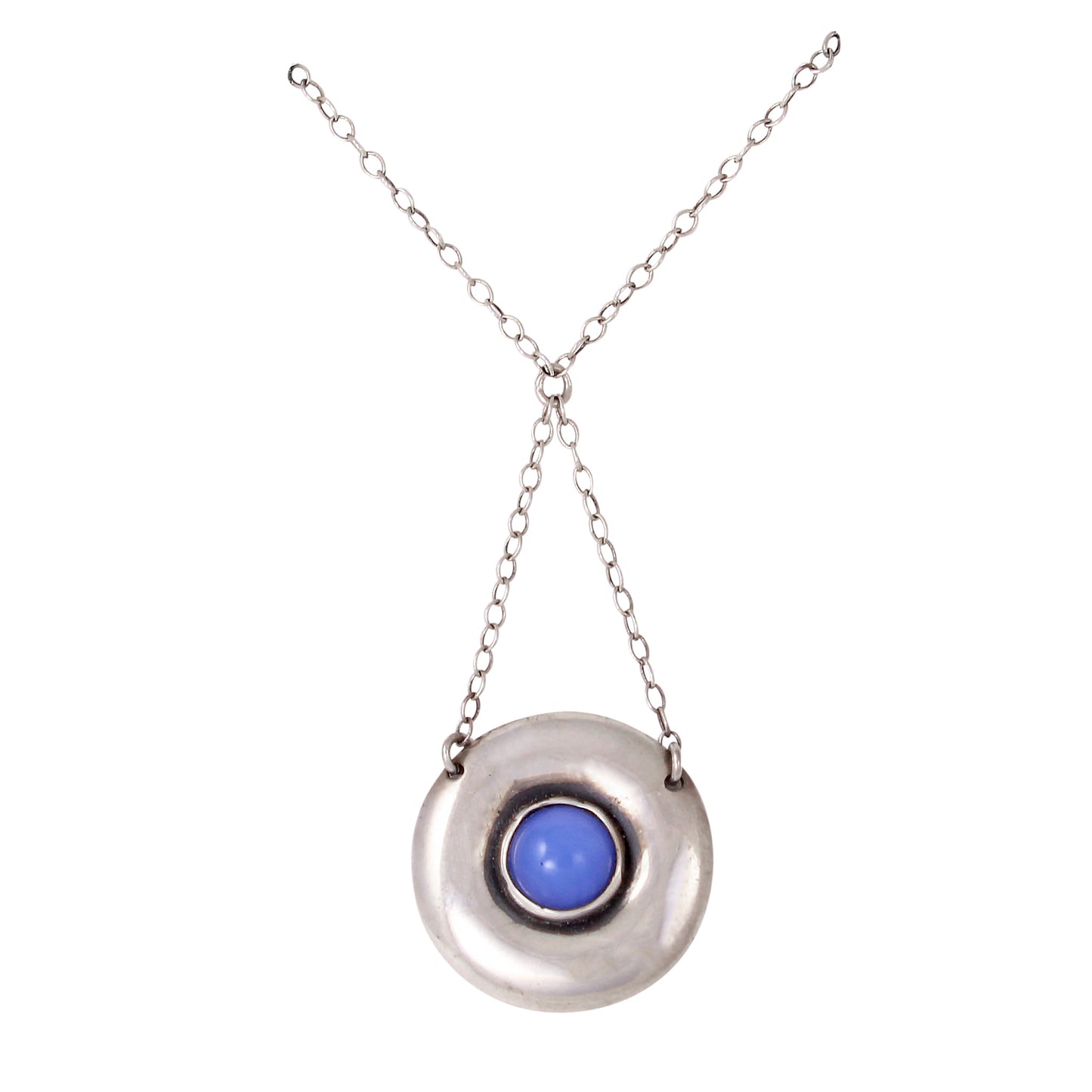 Arts & Crafts Sterling SIlver Glass Cabochon Pendant