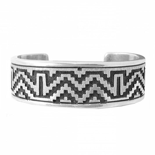 Dan Jackson "Rug" Pattern Sterling Silver Cuff Bracelet