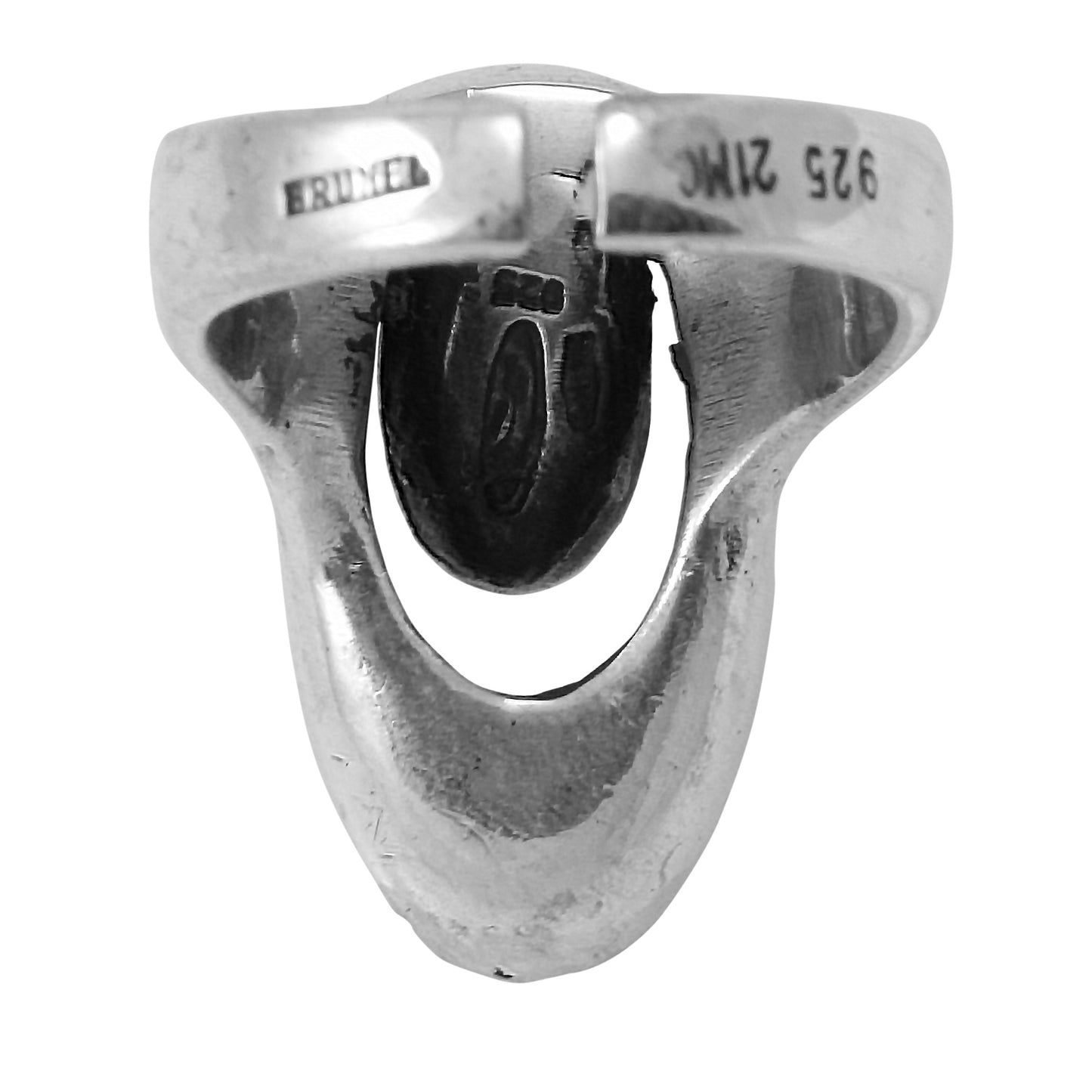Brunel Italy Sterling Silver Modernist Ring Back