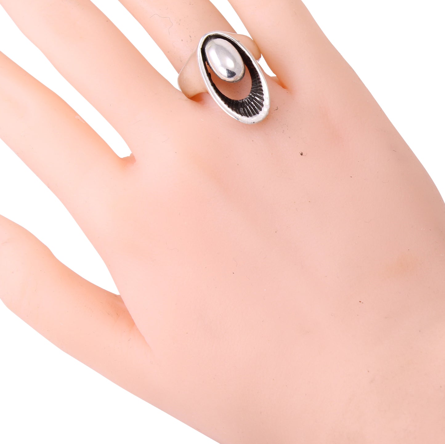 Brunel Italy Sterling Silver Modernist Ring Worn