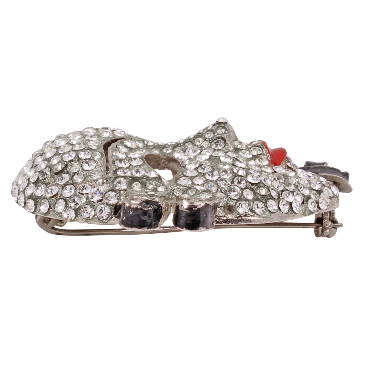 Ugo Correani Venetian Mask Rhinestone Pin/Brooch Side