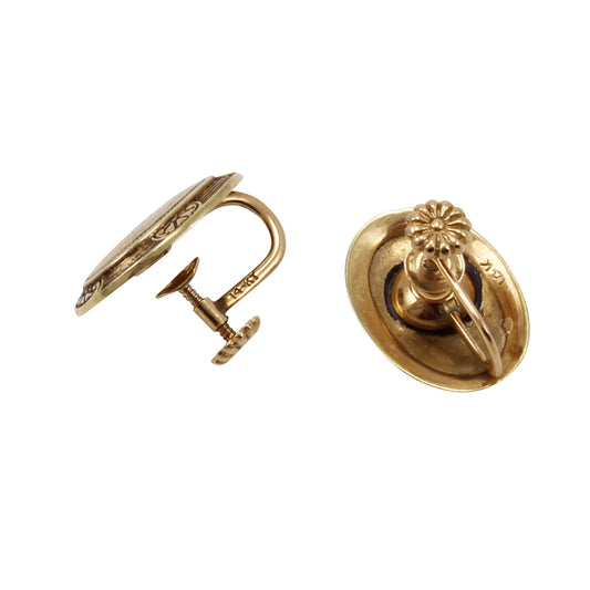 Art Deco 14k Gold Conversion Earrings Back