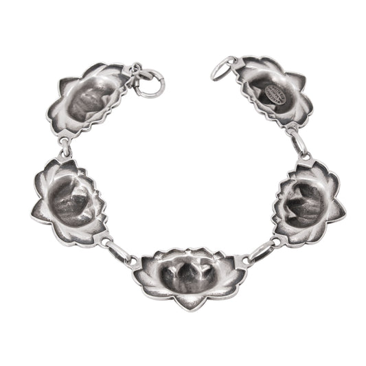 Danecraft Sterling Water Lily Flower Bracelet Back