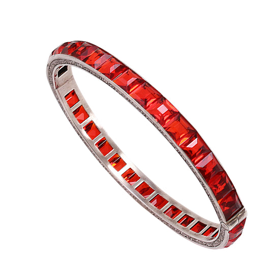 Art Deco Sterling Rhinesone Bracelet Bangle