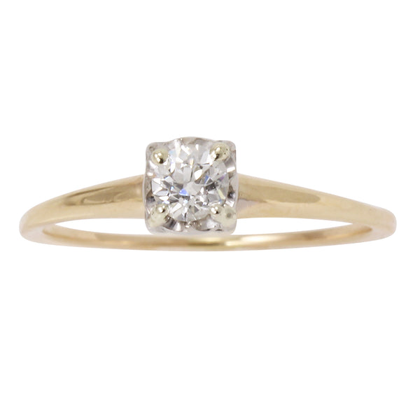 Diamond Solitaire .25ct 14k Yellow Gold Ring Front