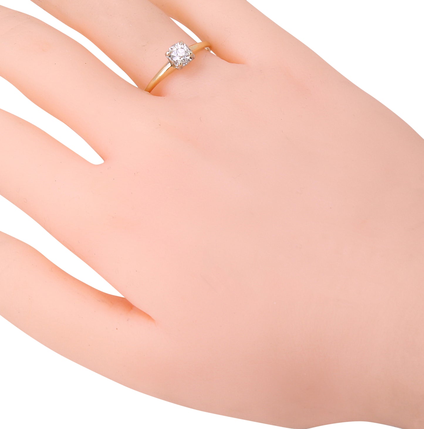 Diamond Solitaire .25ct 14k Yellow Gold Ring Worn
