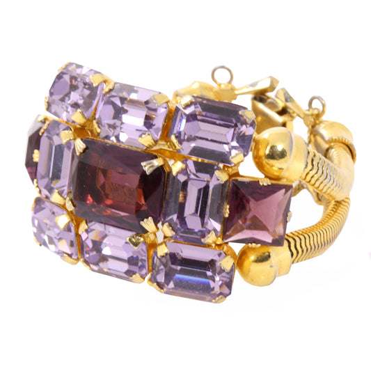 Vintage Christian Dior Amethyst Rhinestone Bracelet by Henkel & Grosse Side