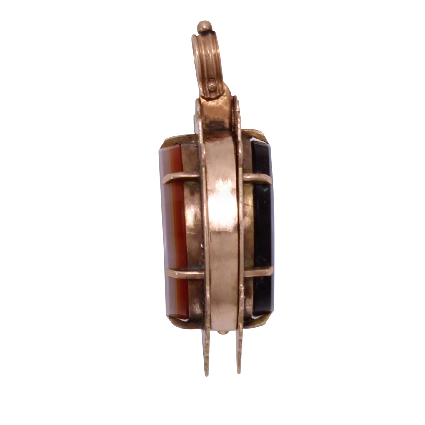 Victorian Double Sided 12k Gold Hardstone Locket Side