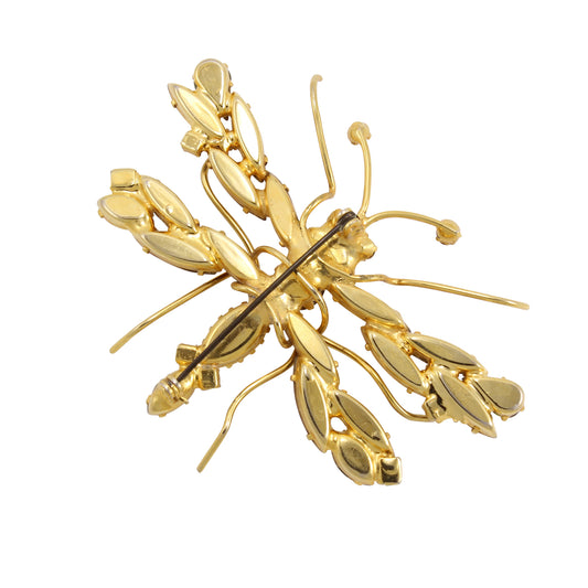 Large Rhinestone Dragonfly Pin Brooch Back