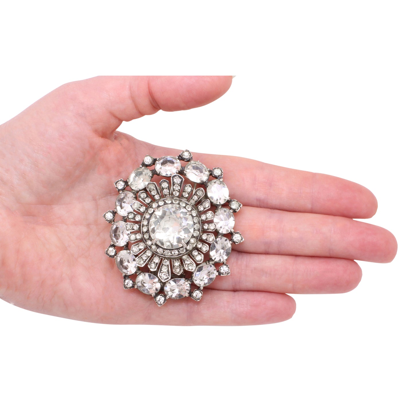 Eisenberg Original Sterling Rhinestone Fur Clip/Pin Held