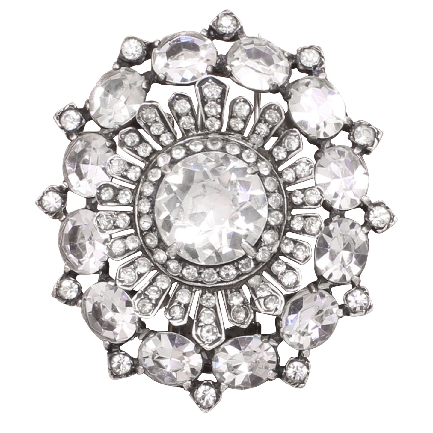 Eisenberg Original Sterling Rhinestone Fur Clip/Pin Front