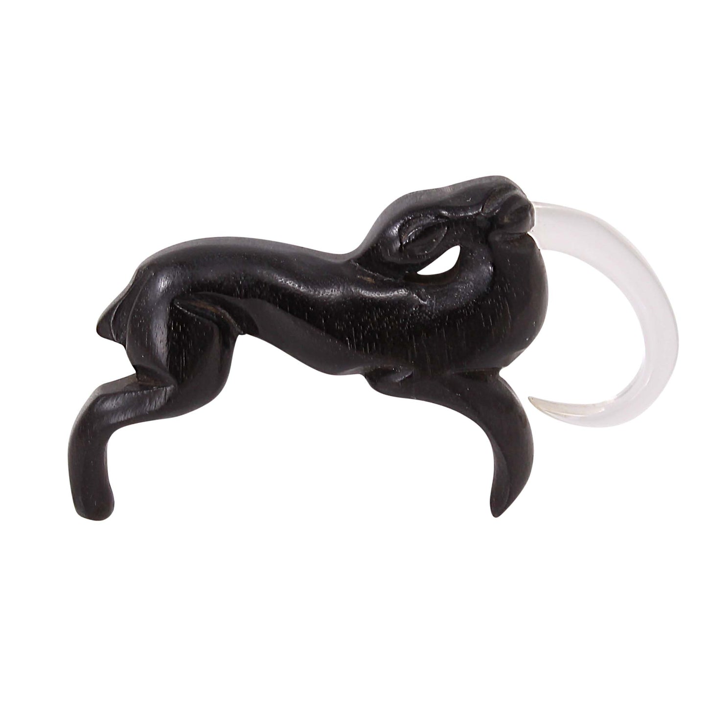 Ebony Wood and Lucite Impala/Gazelle Pin Front