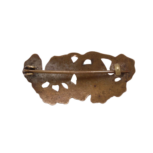 Enamel and Brass Orchid Flower Pin/Brooch Back