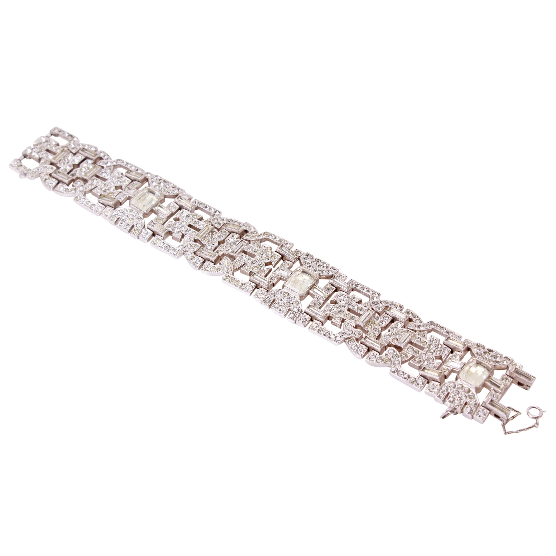 Sensational Art Deco Rhinestone Bracelet Full
