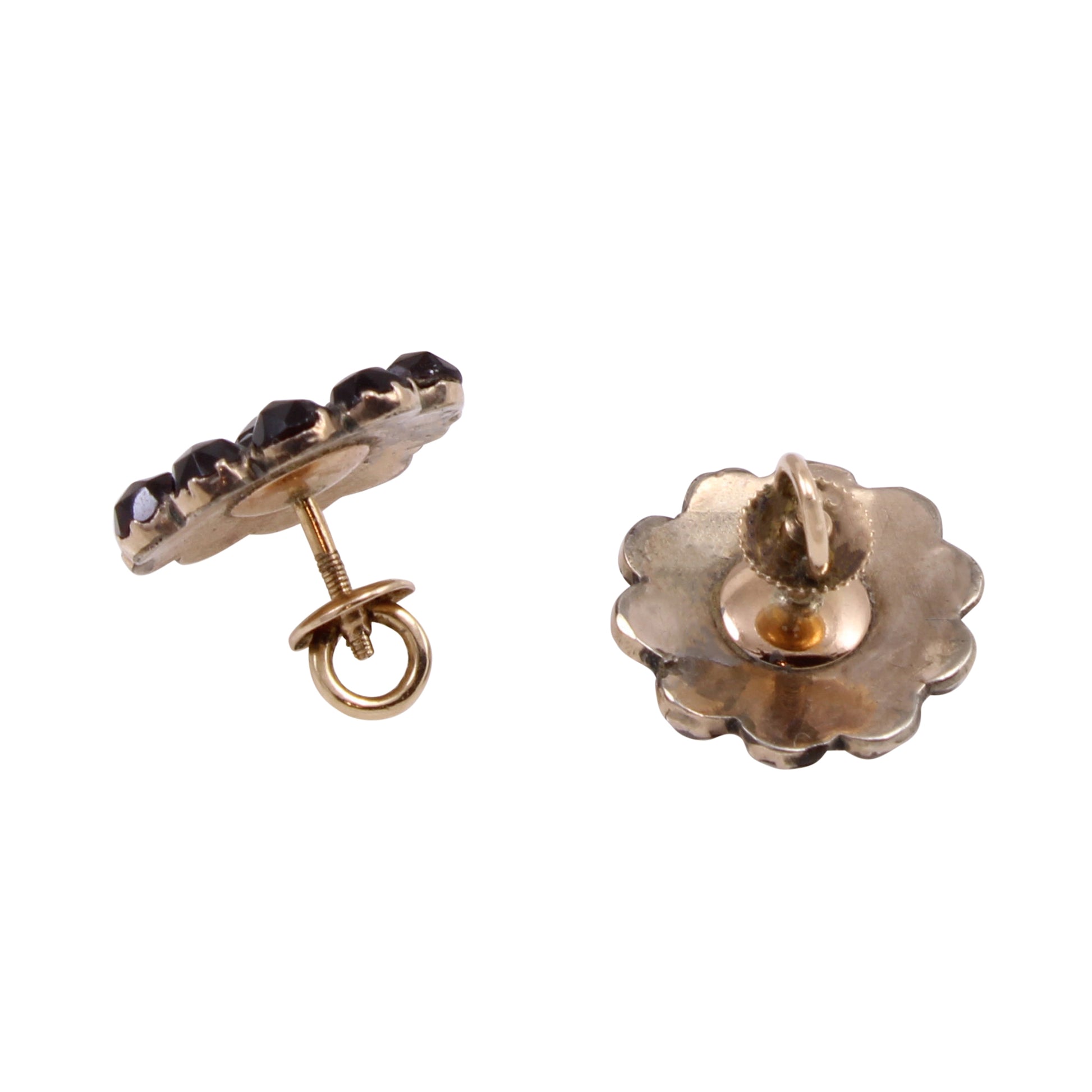 Victorian Bohemian Garnet Earrings Back