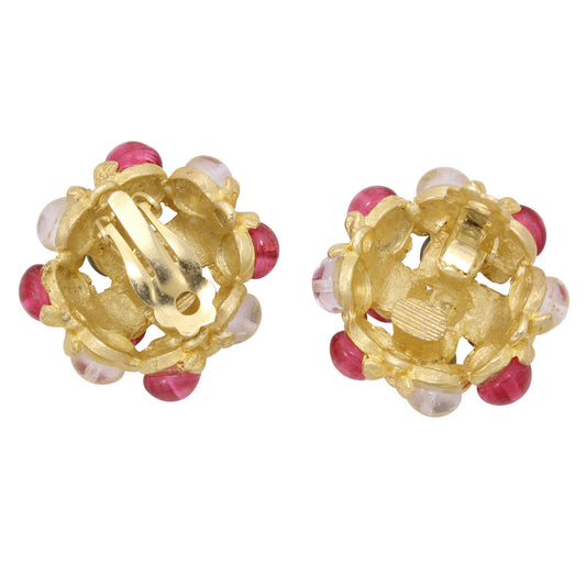 Red, White and Green Griproix Glass Earrings Back