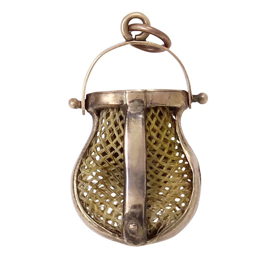 Victorian 12k Gold Hair Purse Pendant Charm/Fob Back