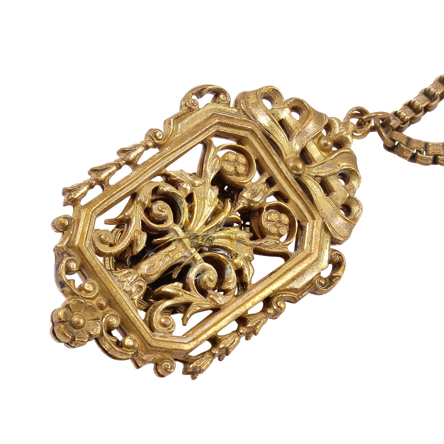 Miram Haskell Filigree Blue Glass Necklace Back