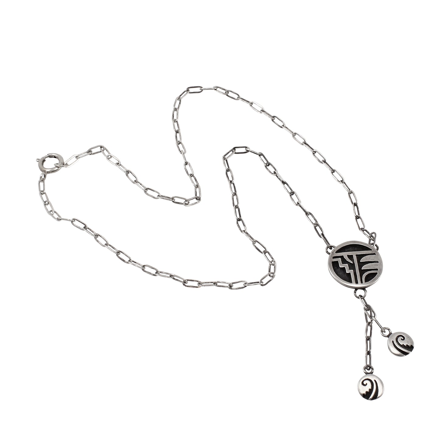 Hopi Native American Sterling Silver Necklace Full