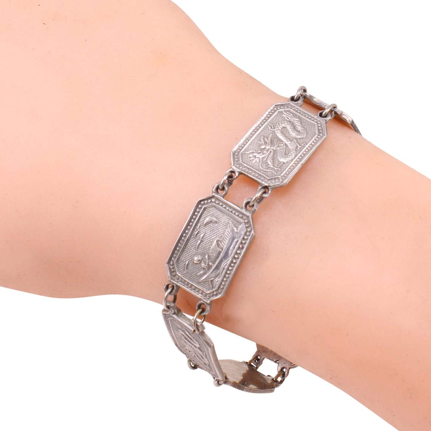 China Jadestore Sterling Panel Bracelet Worn