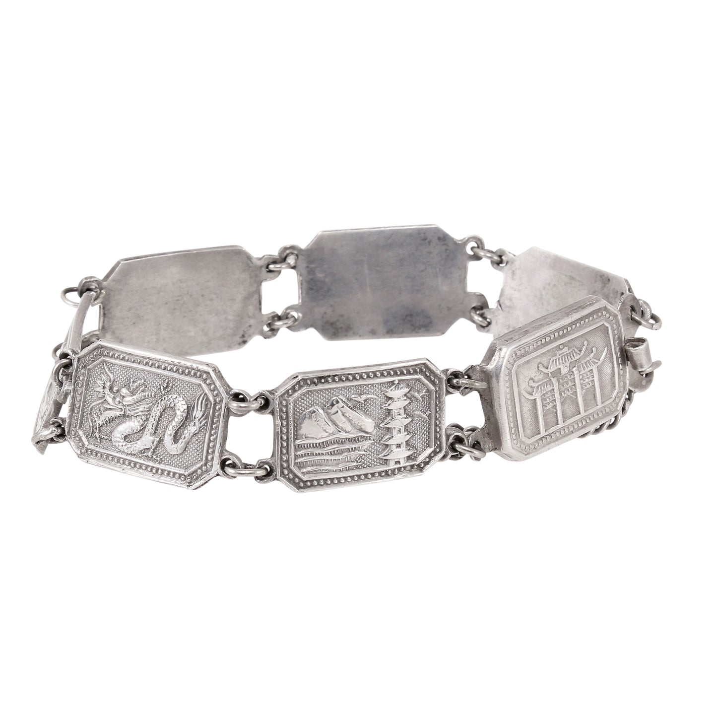 China Jadestore Sterling Panel Bracelet Pagoda