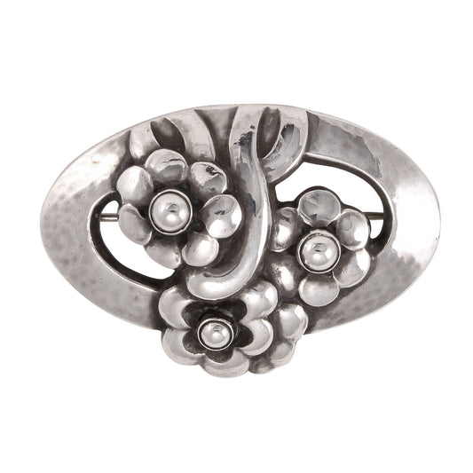 Georg Jensen Sterling Flower Pin Brooch