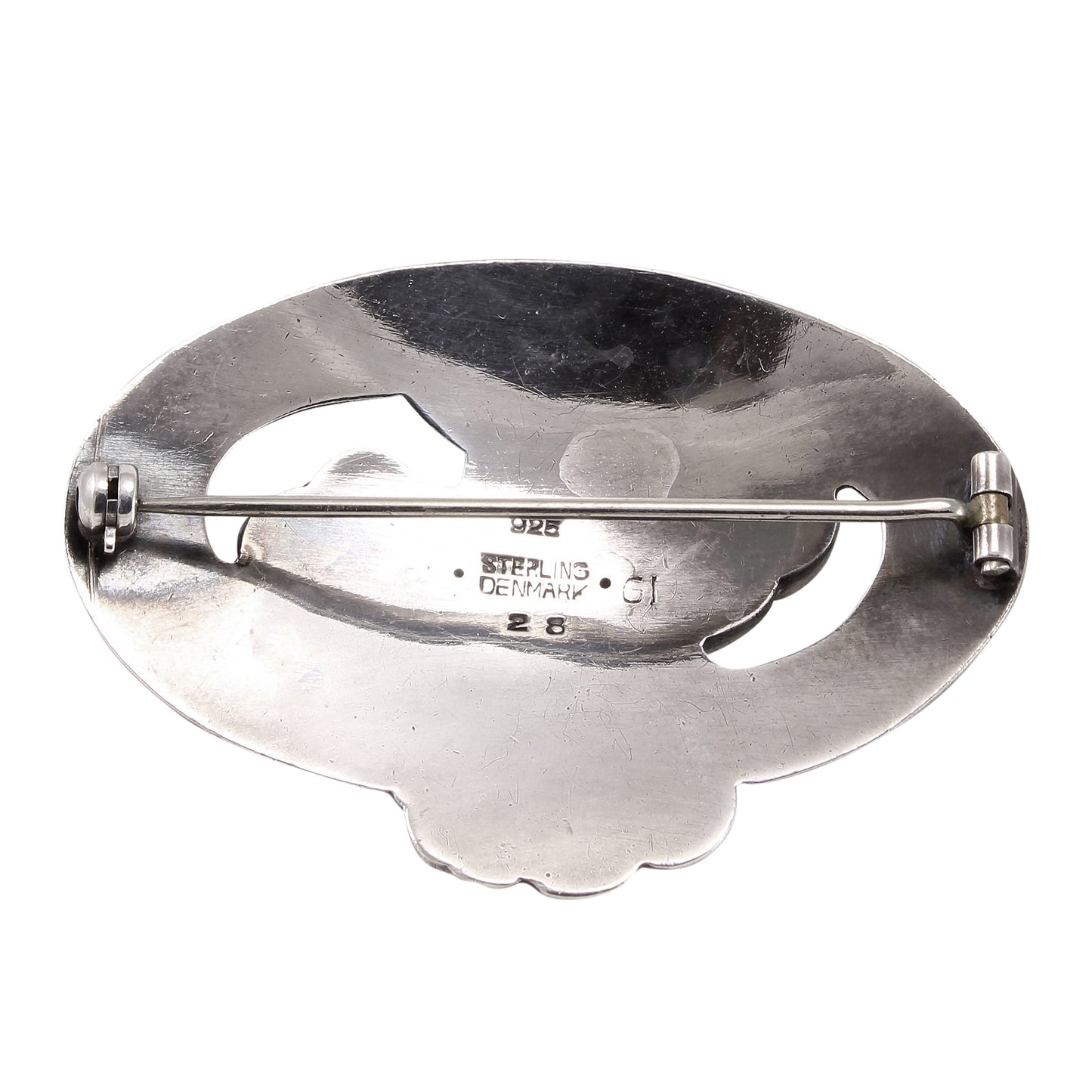 Georg Jensen Sterling Flower Pin Brooch Back