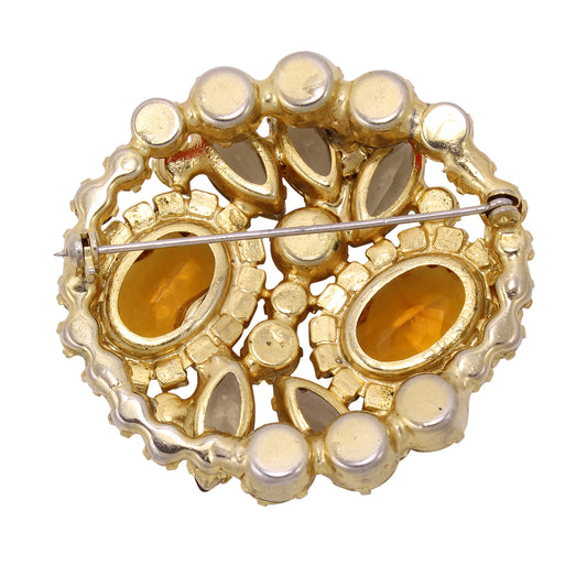 Juliana Citrine Rhinestone Colorful Pin/Brooch Back