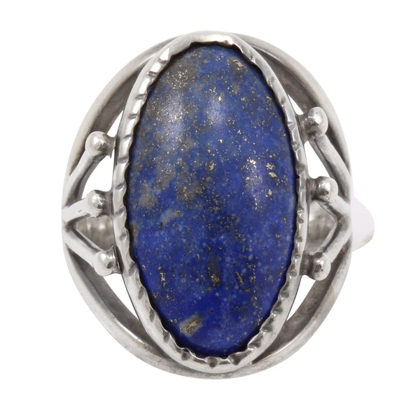 Lapis and Silver Vintage Ring Front