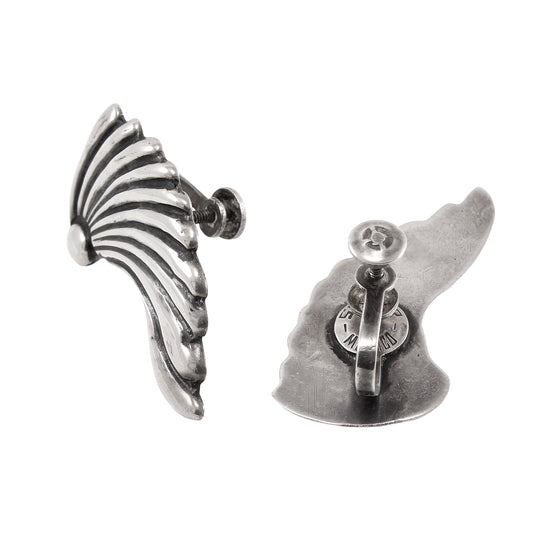 Mexico Sterling Silver Vintage Earrings Back