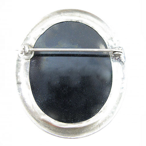 Victorian Cavalier King Charles Cavalier Spaniel Micro Mosaic Brooch Back