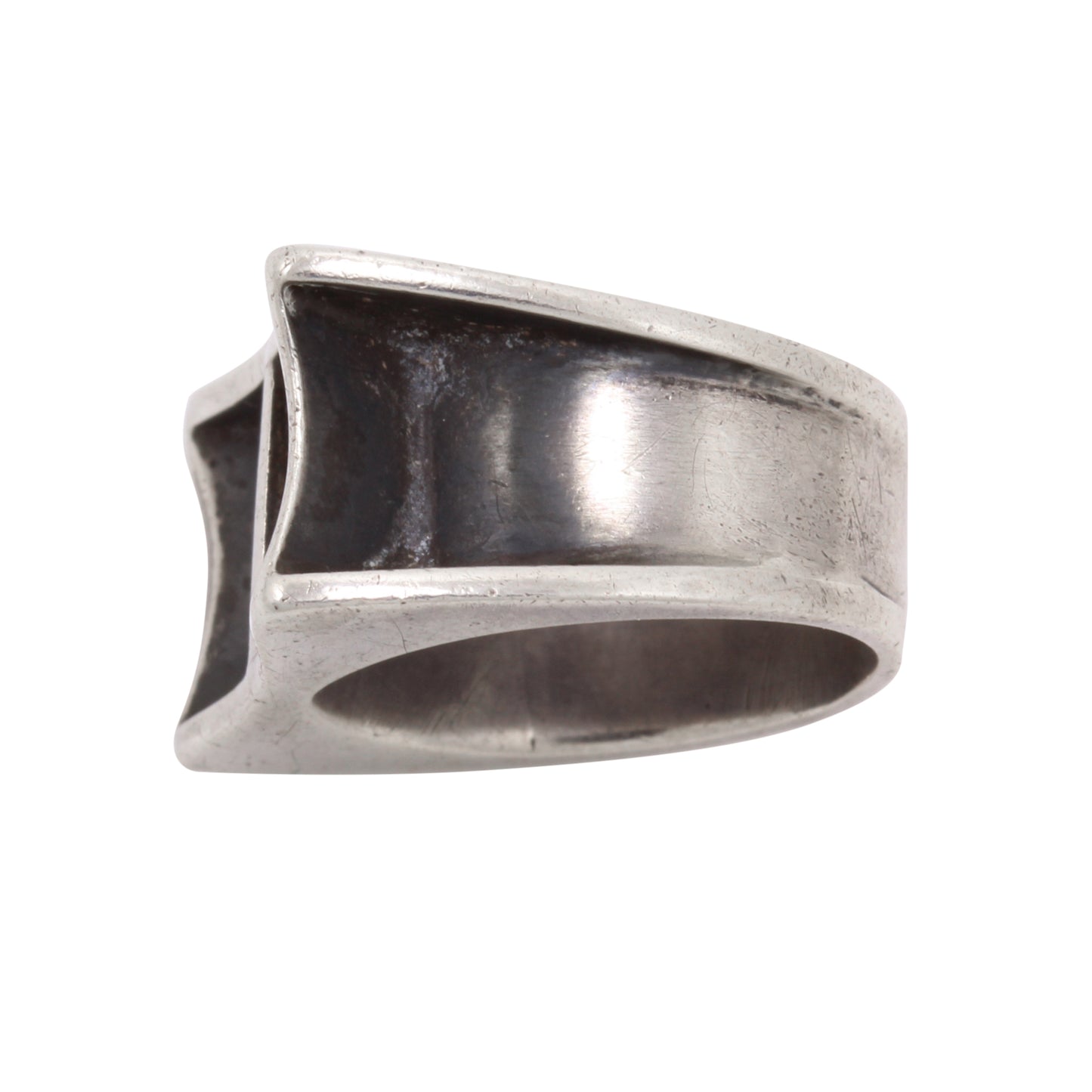 Mid-Century Modern Sterling Ring Side