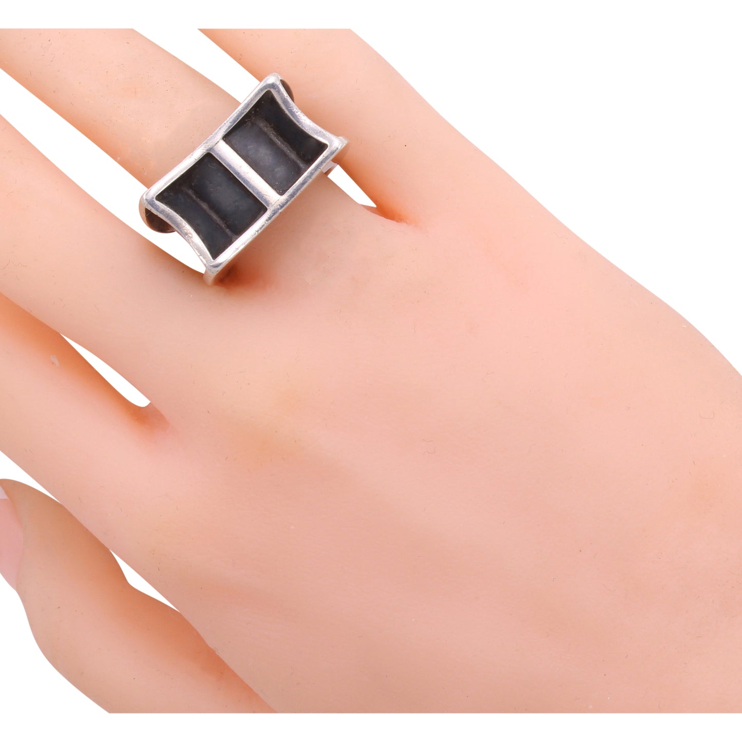 Mid-Century Modern Sterling Ring Worn