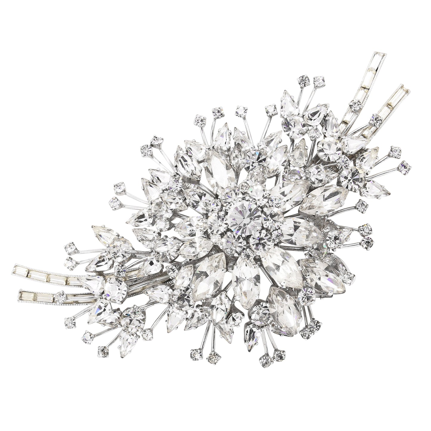Massively Gorgeous Rhinestone Brooch, Max Muller Front