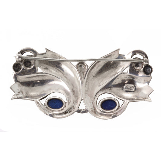 Otis Sterling Silver and Blue Sodalite Pin/Brooch Back
