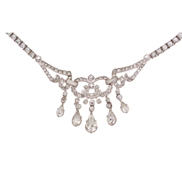 Sterling Rhinestone Necklace by Otis Close