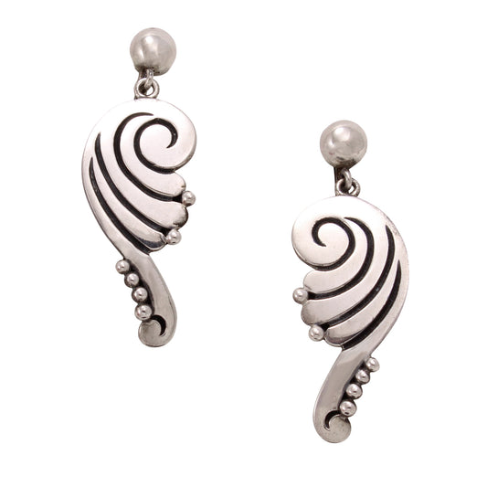 Pedro Romero Taxco Mexico Sterling Silver Vintage Earrings Front