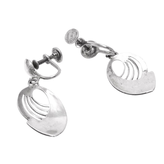 Sterling Mid-Century Modern Earrings Back