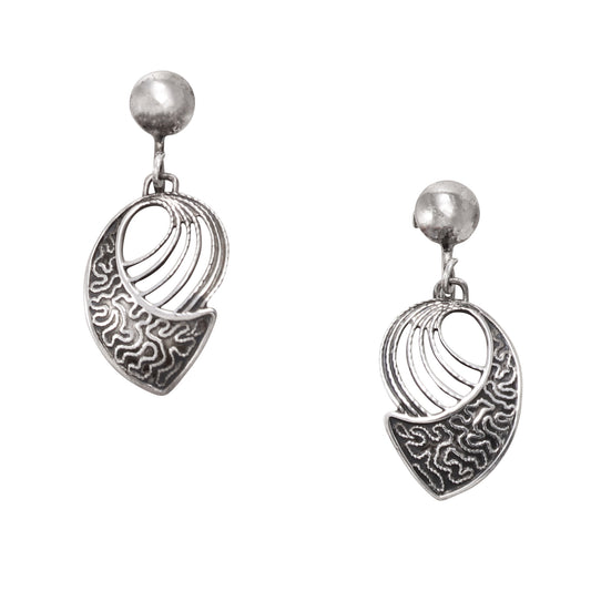 Sterling Mid-Century Modern Earrings Front