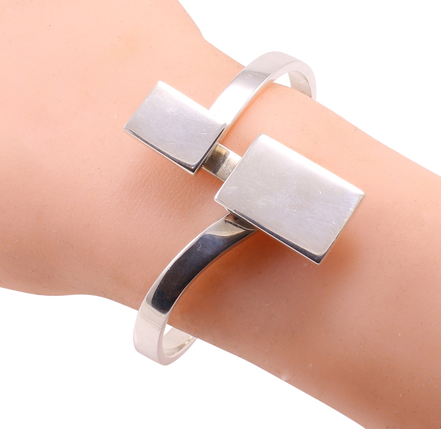 Vintage Geometric Sterling Silver Vintage Bracelet Worn