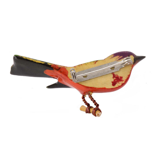 Takahashi Painted Bunting Bird Pin Back